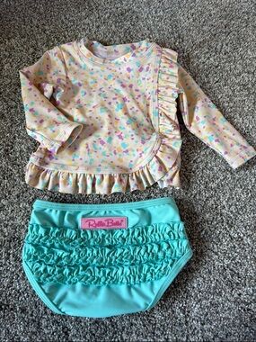 Ruffle Butts swim suit , 6-12 mo - like new!